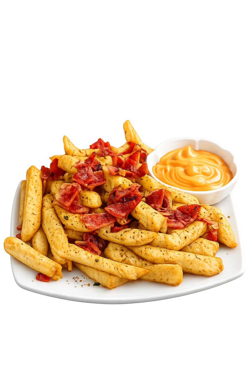 PAPAS CON TOCINO Y  QUESO CHEDDAR